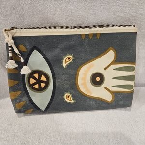 Madewell Gray and Gold Clutch